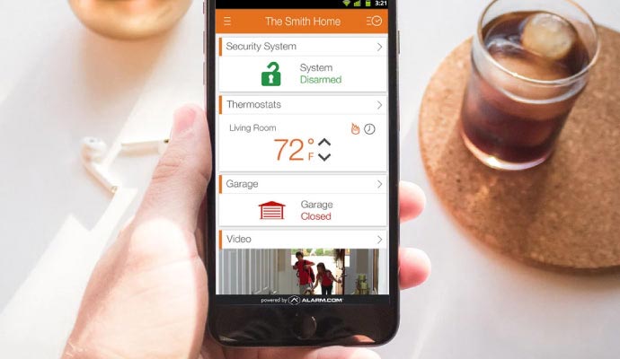 User operating a smart app on a mobile device