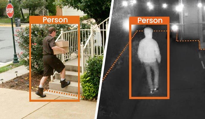 Collage of day and night camera detection