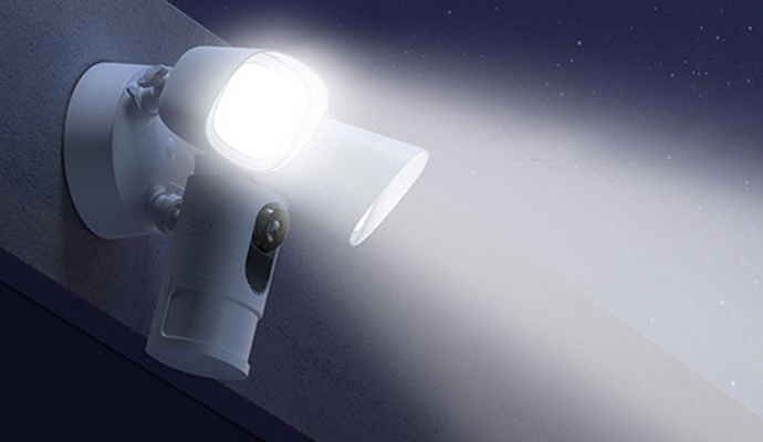 Installed floodlight camera