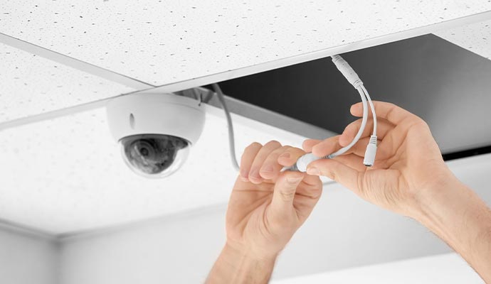 CCTV installation on false ceiling