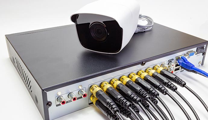 an installed nvr alongside a security camera