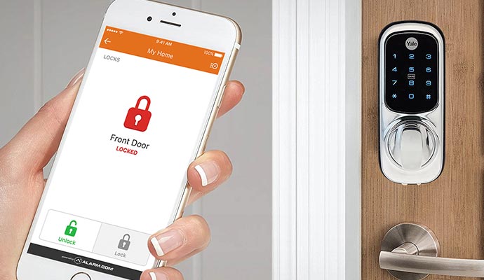 Installed smart lock connected to phone