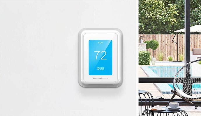 Installed smart thermostat on wall