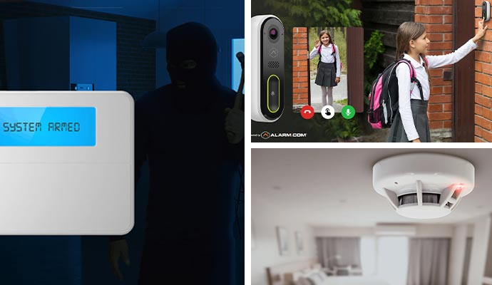 burglery detection smart doorbell and smoke detector