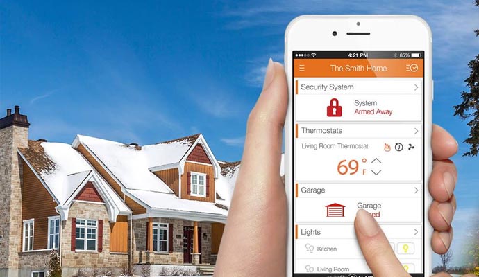 Mobile app for controlling home security system