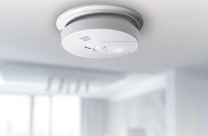 Smoke detector on the ceiling