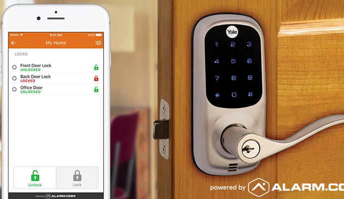 Smart soor lock system connected to a phone