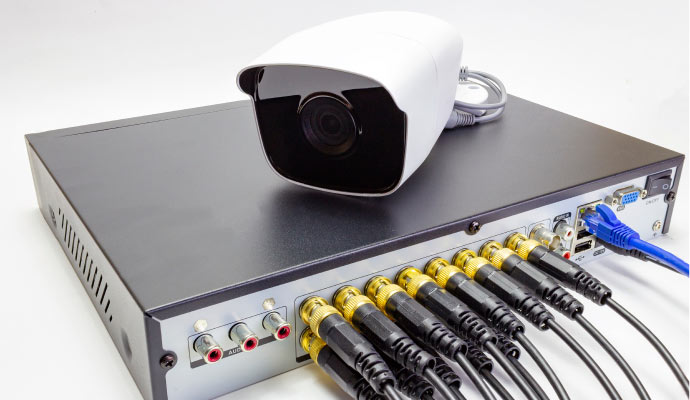 An IP camera with a DVR unit