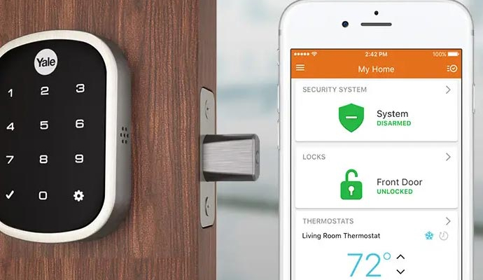 Smart lock connected with mobile app